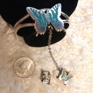 Sterling silver slave bracelet with 2 rings